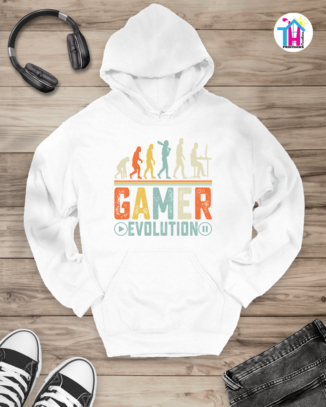 Gamer Evolution - Jino Pro Gamer Hoodie By Printhaws Creations