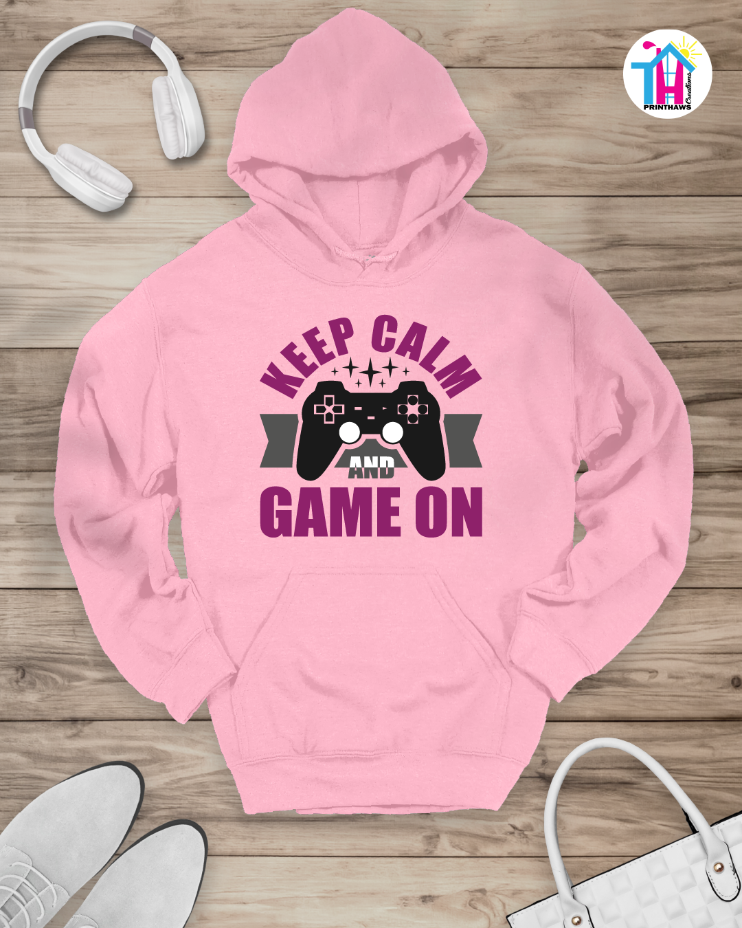 Keep Calm - Jeri Kid Gamer Hoodie By Printhaws Creations