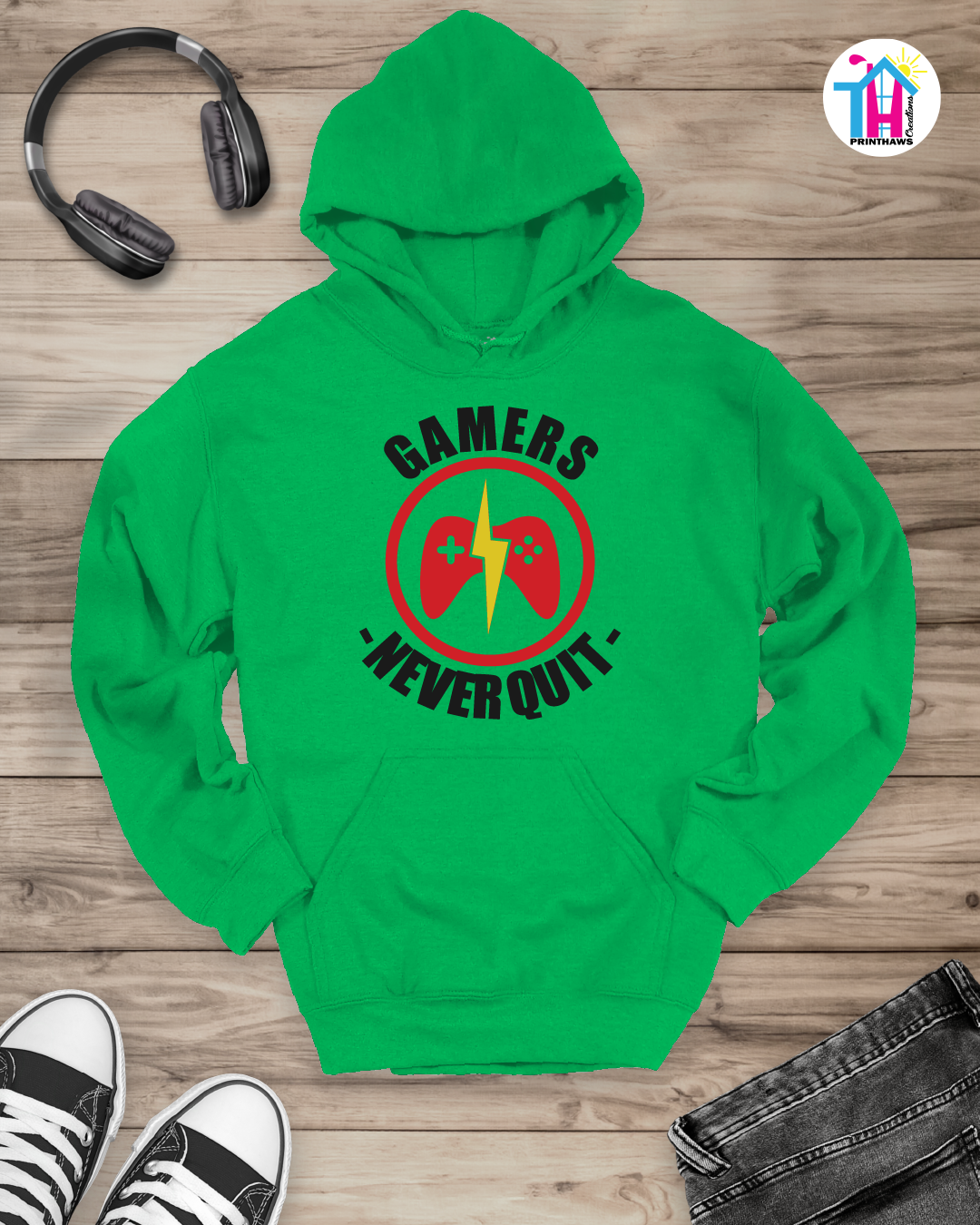 Gamers Never Quit - Jino Pro Gamer Hoodie By Printhaws Creations
