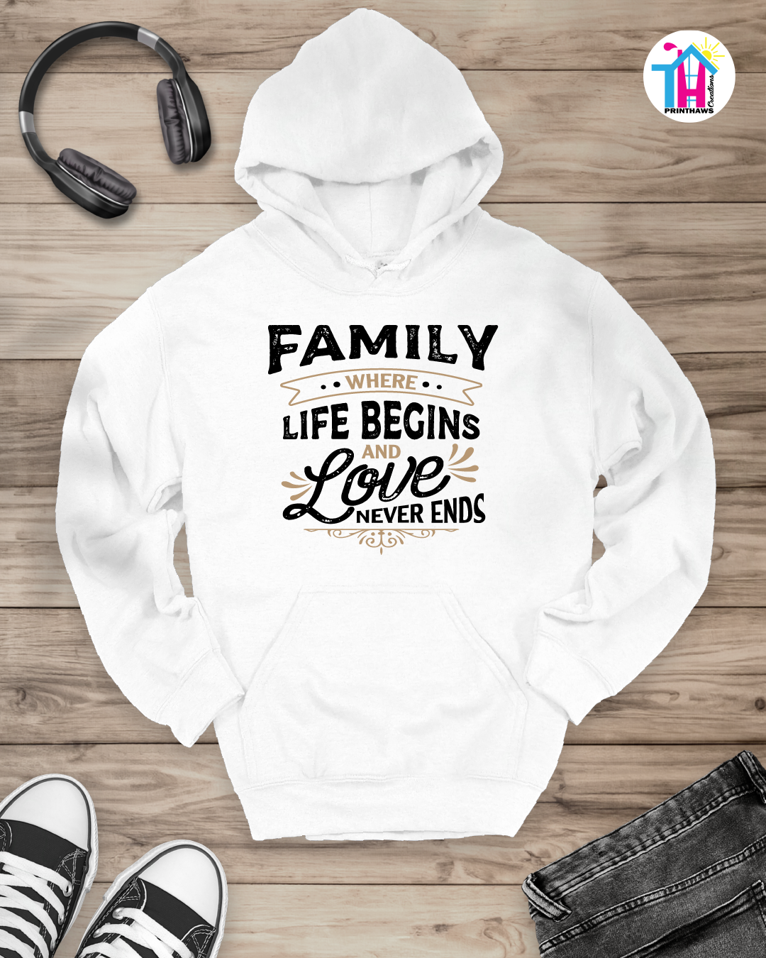 Where Life Begins - Family Hoodie By Printhaws Creations