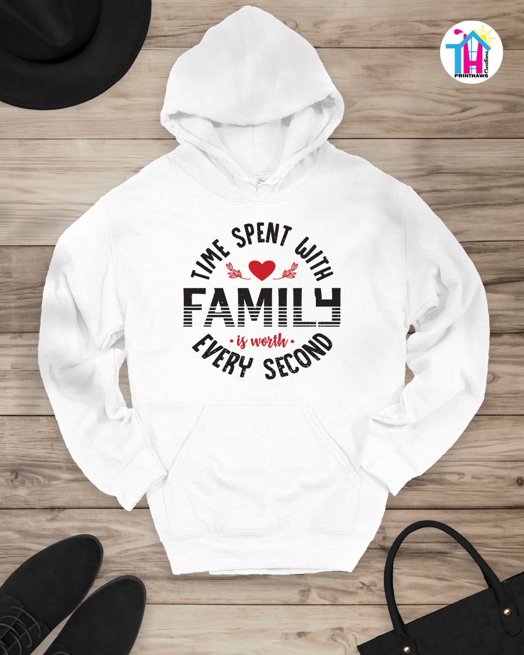 Time Spent With Family Hoodie By Printhaws Creations