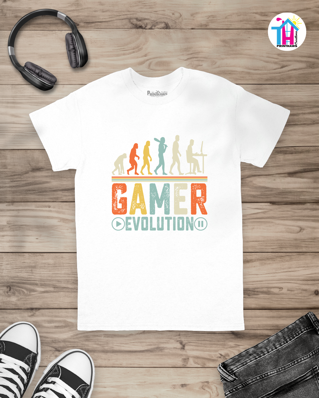 Gamer Evolution - Jino Pro Gamer T-Shirt By Printhaws Creations