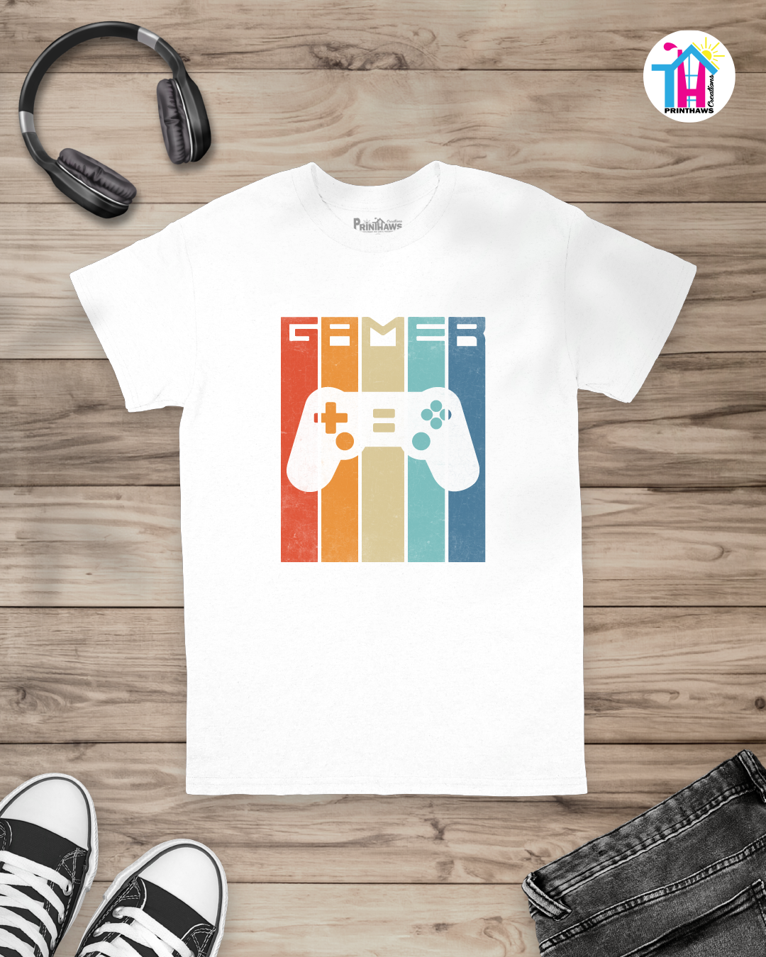 Gamer Retro Vintage - Jino Pro Gamer T-Shirt By Printhaws Creations