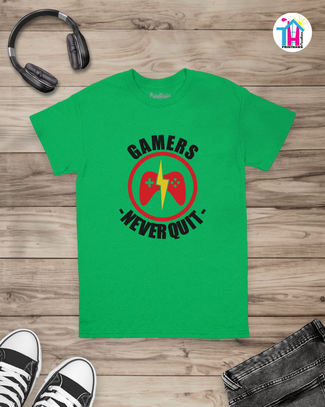 Gamers Never Quit - Jino Pro Gamer T-Shirt By Printhaws Creations