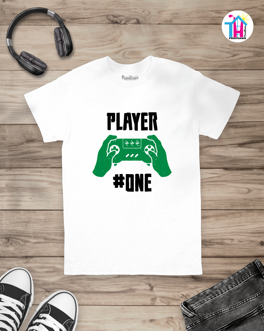 Player 1 - Jino Pro Gamer T-Shirt By Printhaws Creations