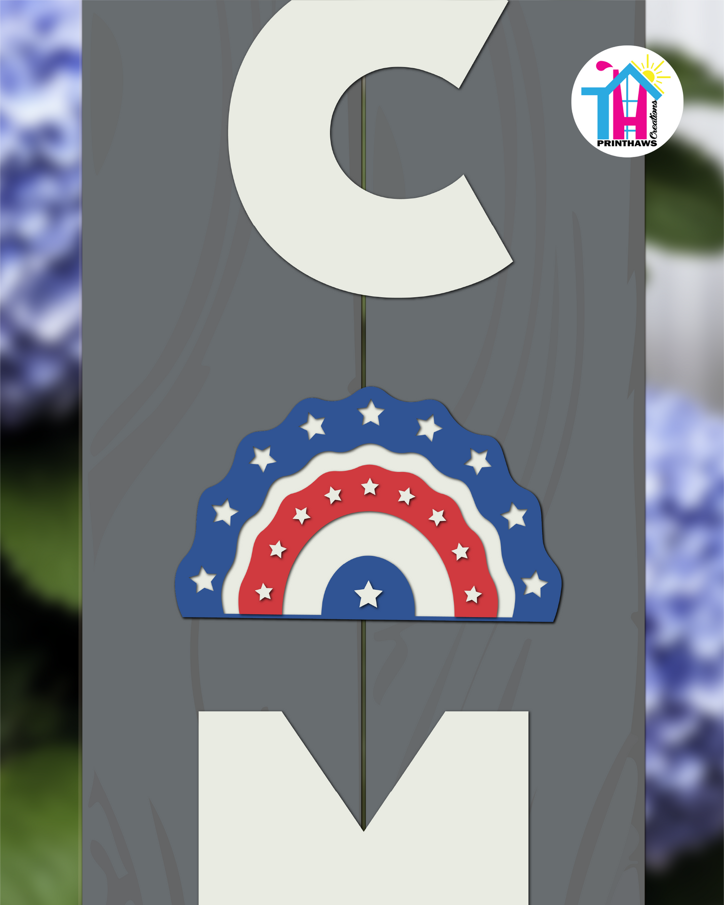 Arc Flag - Vertical Sign Swappable By Printhaws Creations, 3D Accent (Approx. 8 × 8 in)
