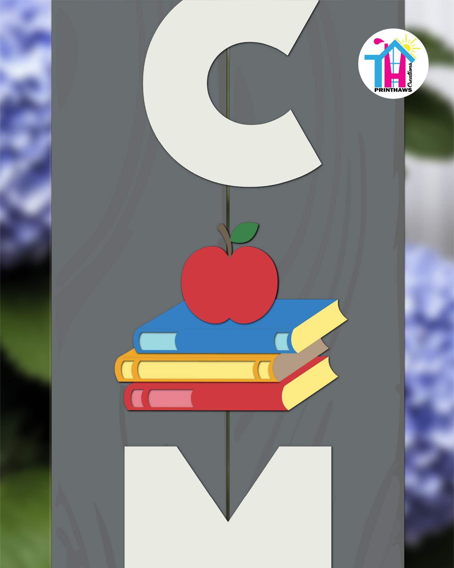 Books - Vertical Sign Swappable By Printhaws Creations, 3D Accent (Approx. 8 × 8 in)