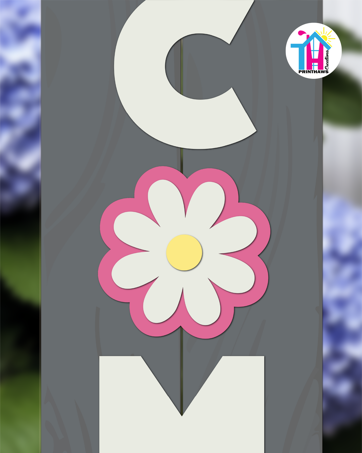 Cosmos Candystripe - Vertical Sign Swappable By Printhaws Creations, 3D Accent (Approx. 8 × 8 in)