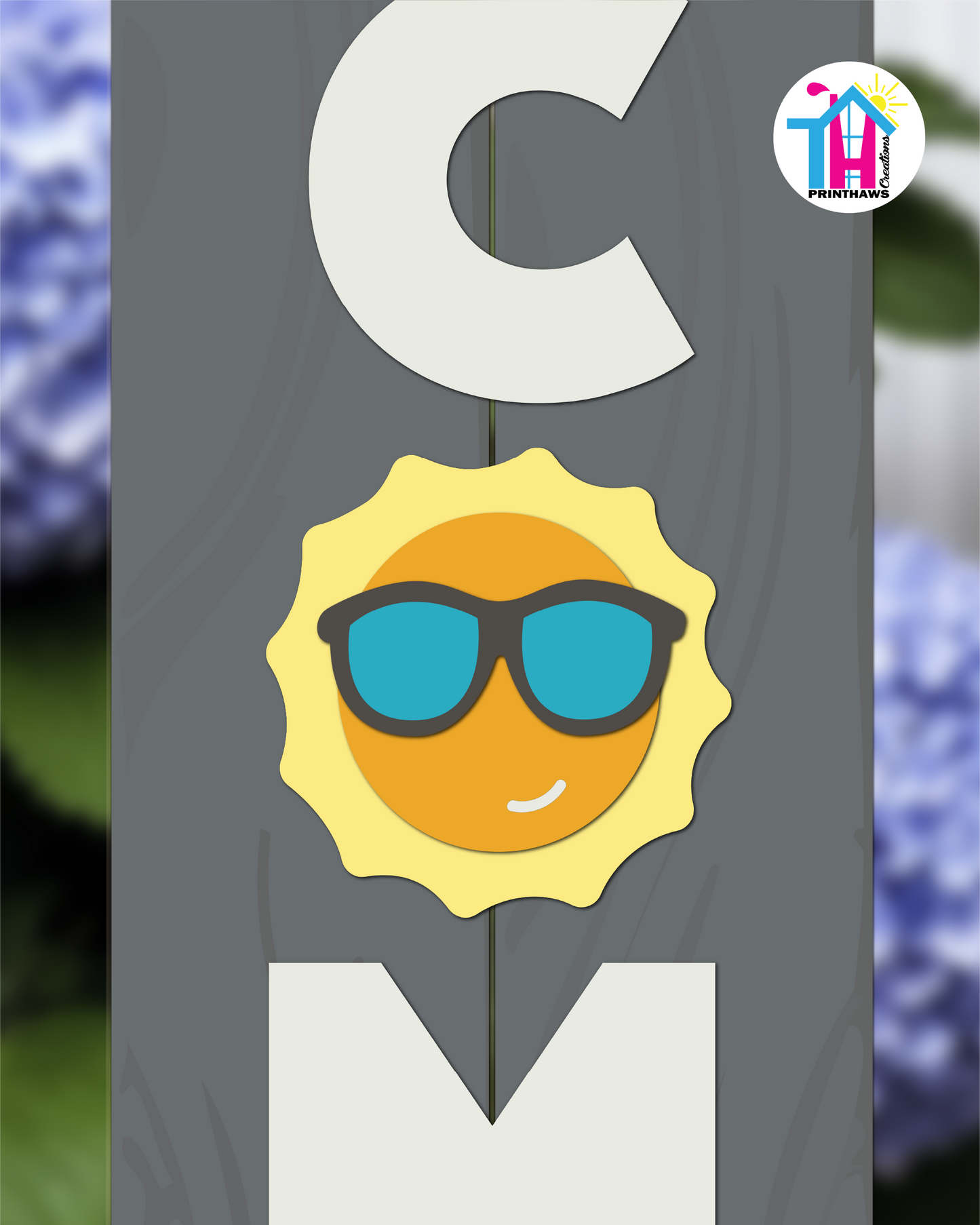 Sun Cool - Vertical Sign Swappable By Printhaws Creations, 3D Accent (Approx. 8 × 8 in)