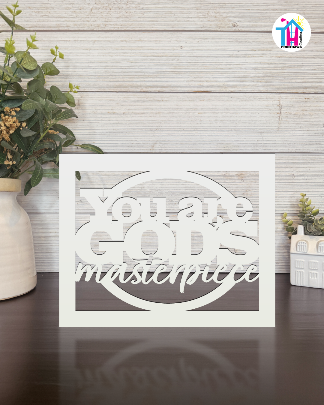God’s Masterpiece - Faith Silhouette Versatile Decor By Printhaws Creations, Laser-Cut Wooden Tabletop or Wall Sign, Open-Cut Christian Home Decor