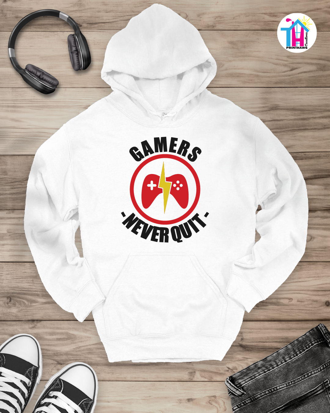 Gamers Never Quit - Jino Pro Gamer Hoodie By Printhaws Creations