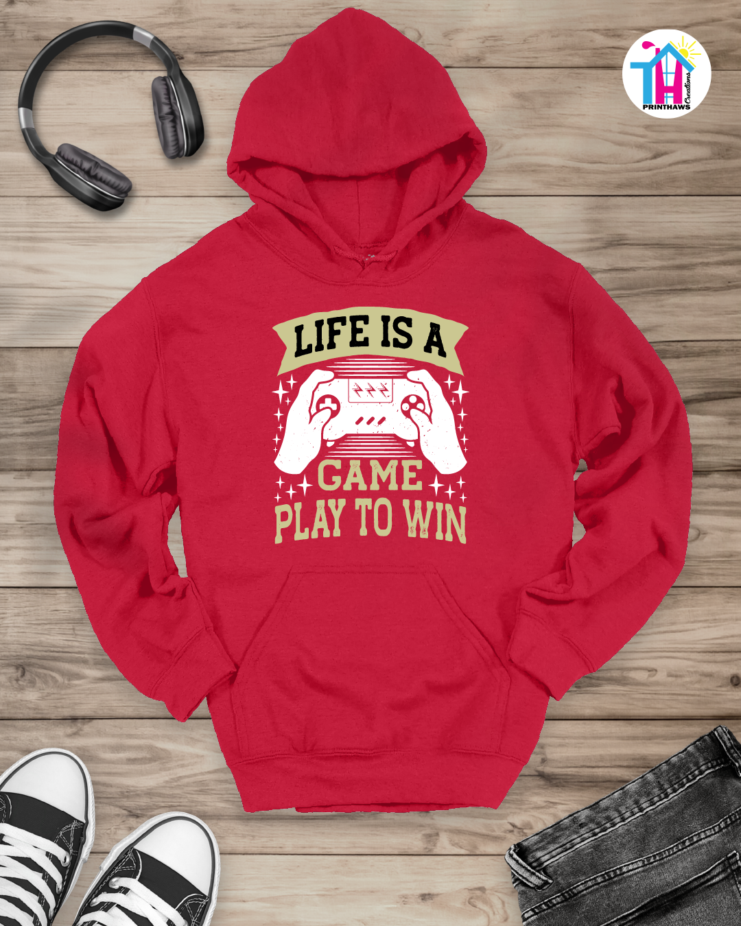 Life Is A Game - Jino Pro Gamer Hoodie By Printhaws Creations