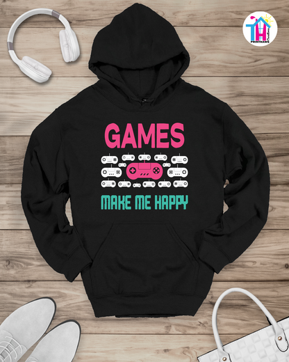 Games Make Me Happy - Jeri Kid Gamer Hoodie By Printhaws Creations