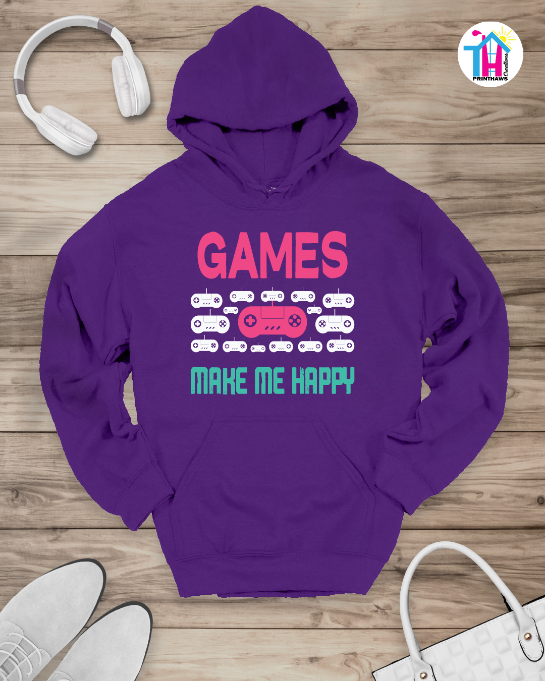Games Make Me Happy - Jeri Kid Gamer Hoodie By Printhaws Creations