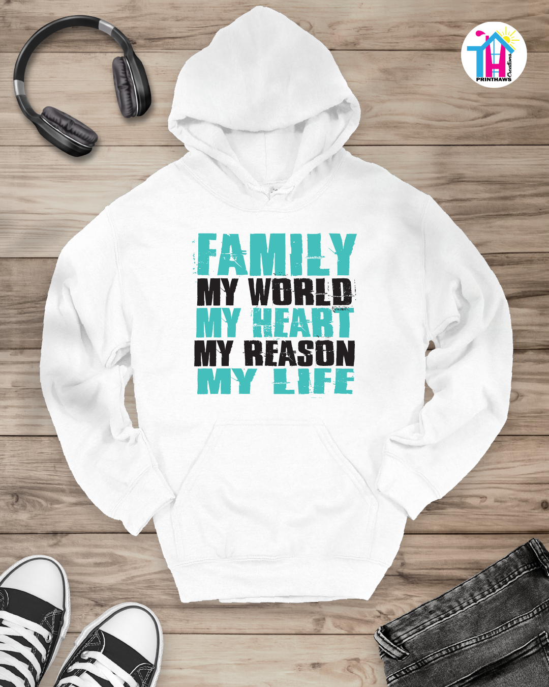 My World, My Heart - Family Hoodie By Printhaws Creations