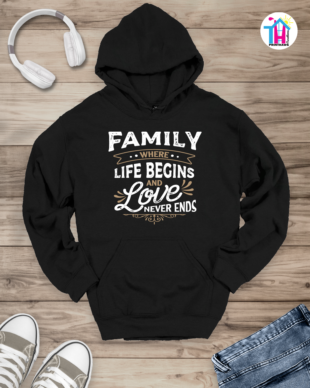 Where Life Begins - Family Hoodie By Printhaws Creations