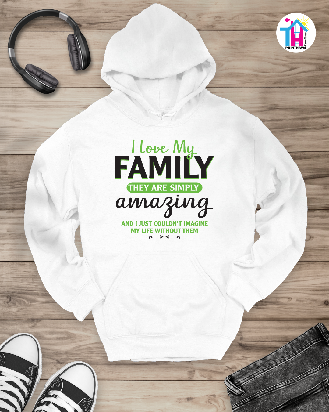 I Love My Family Hoodie By Printhaws Creations