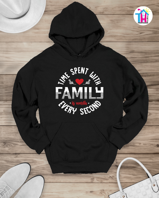 Time Spent  With Family Hoodie By Printhaws Creations