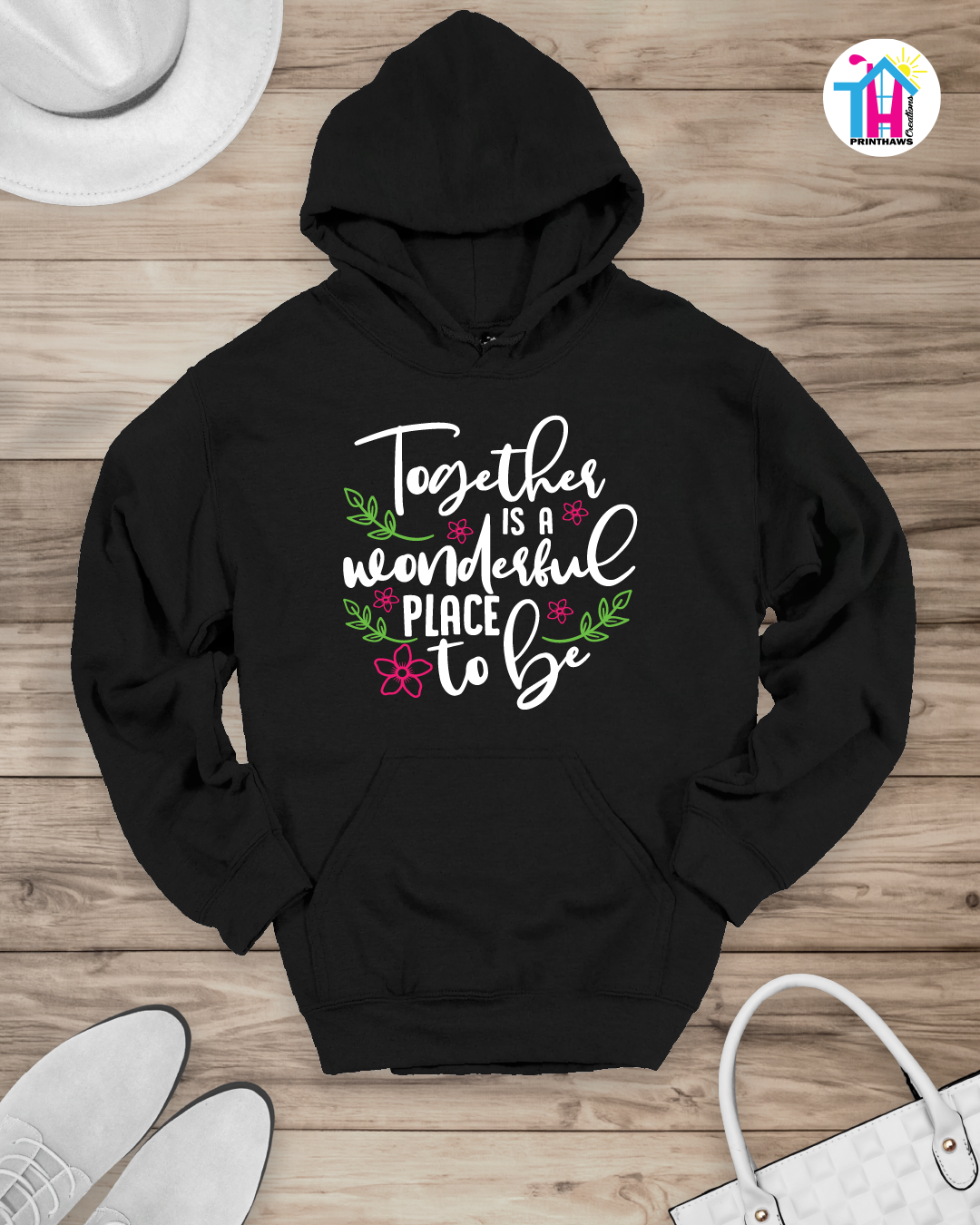 Together Is A Wonderful Place - Family Hoodie By Printhaws Creations