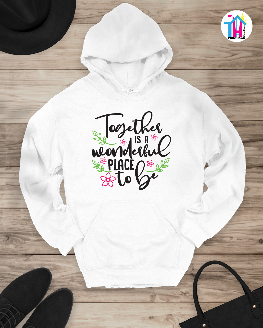 Together Is A Wonderful Place - Family Hoodie By Printhaws Creations