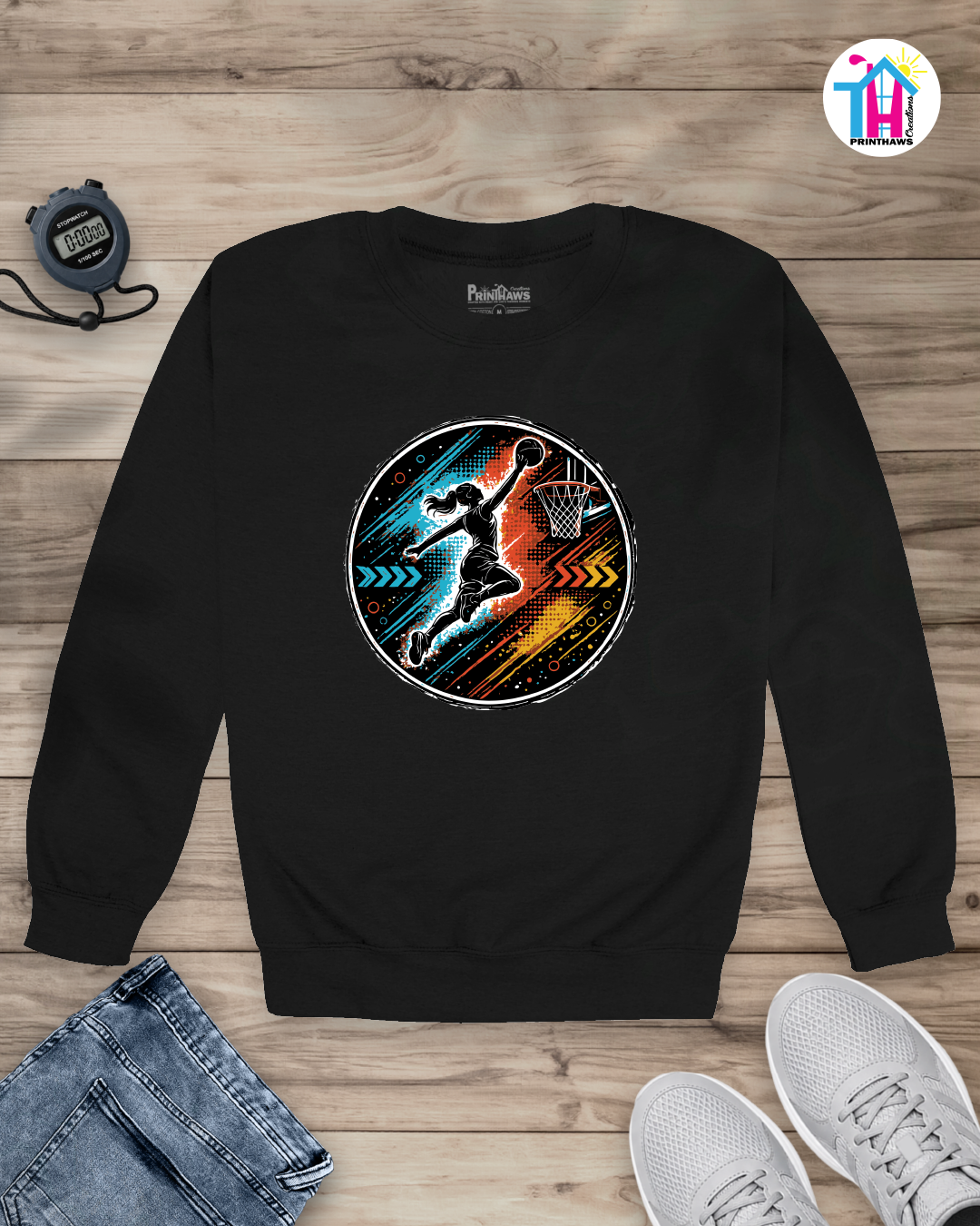 Basketball Elevation - Sports Long Sleeve By Printhaws Creations