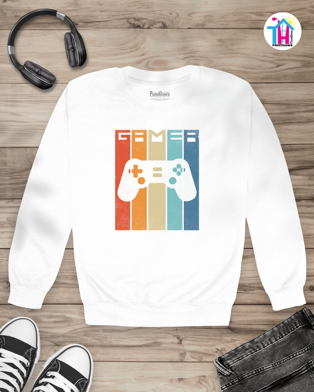 Gamer Retro Vintage - Jino Pro Gamer Long Sleeve By Printhaws Creations