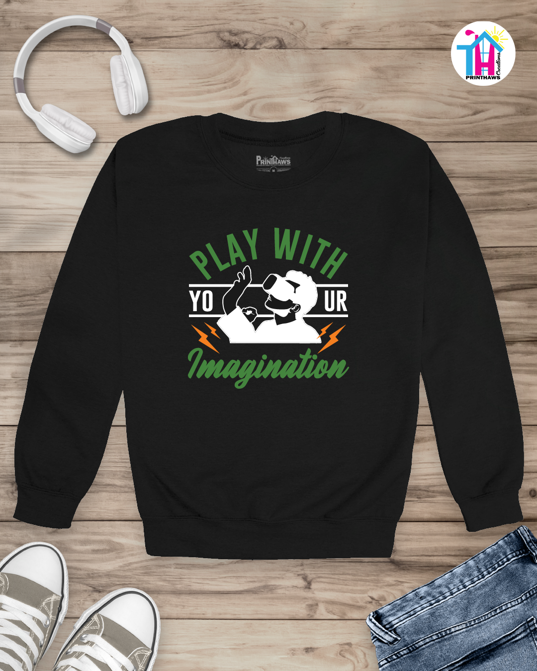 Play With Your Imagination - Jino Pro Gamer Long Sleeve By Printhaws Creations