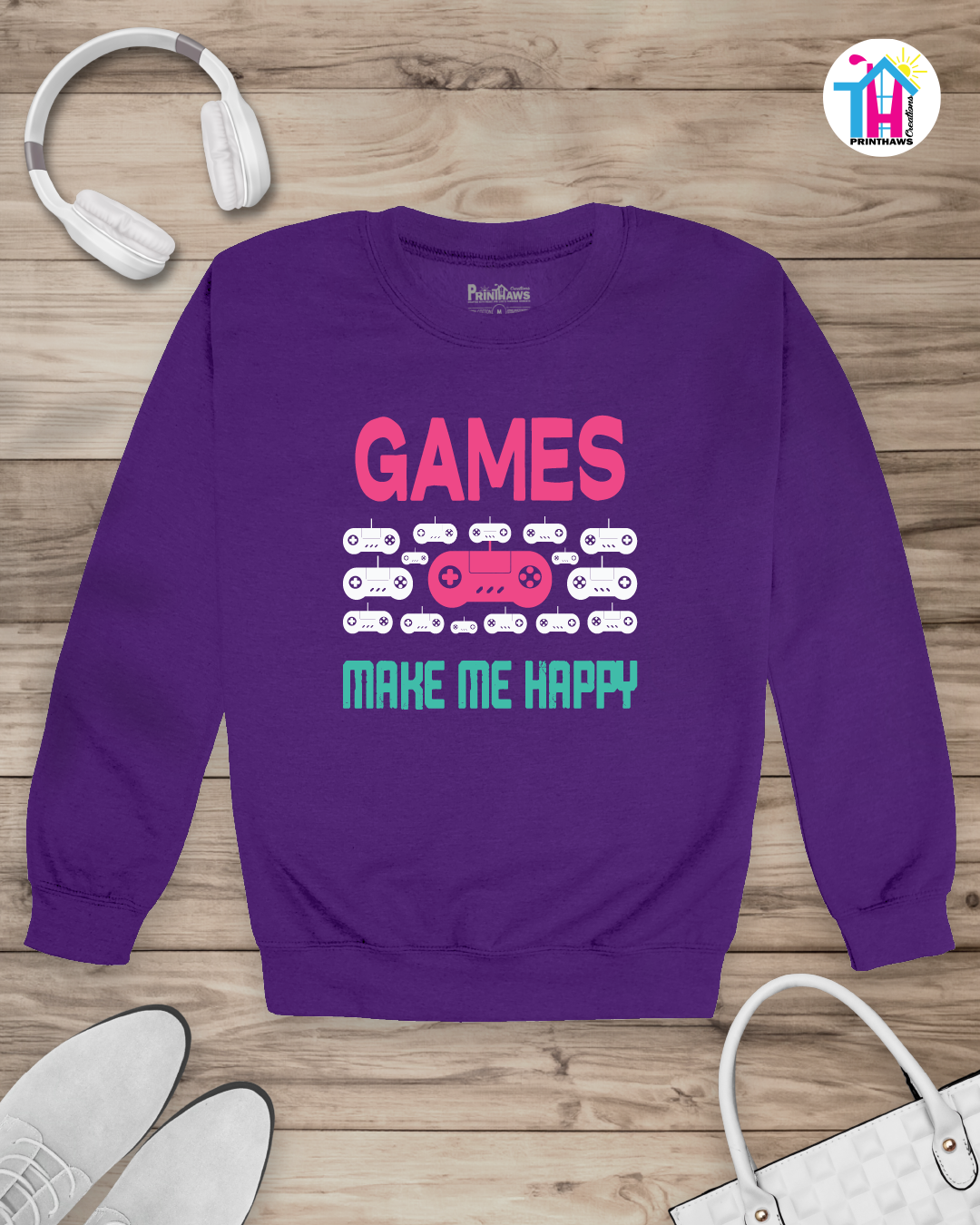 Games Make Me Happy - Jeri Kid Gamer Long Sleeve By Printhaws Creations