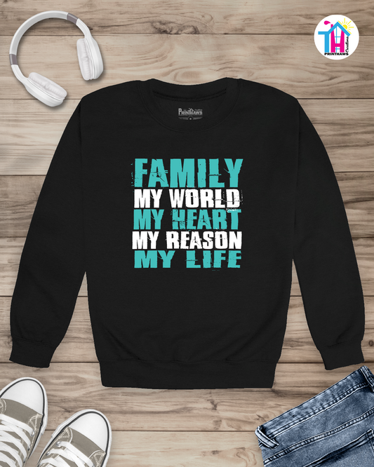 My World, My Heart - Family Long Sleeve By Printhaws Creations