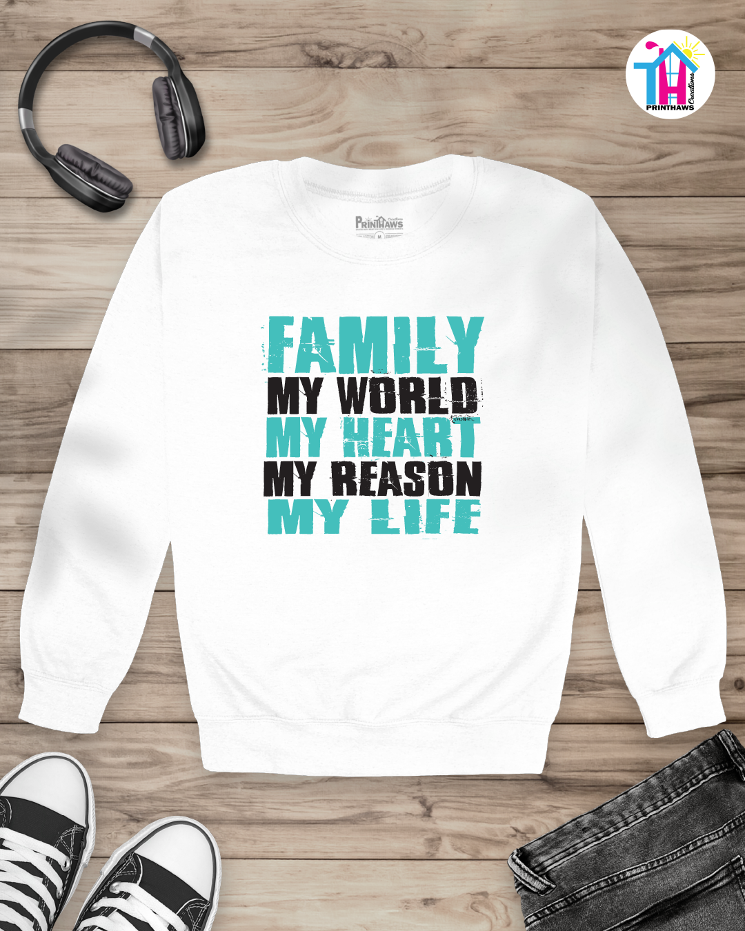 My World, My Heart - Family Long Sleeve By Printhaws Creations