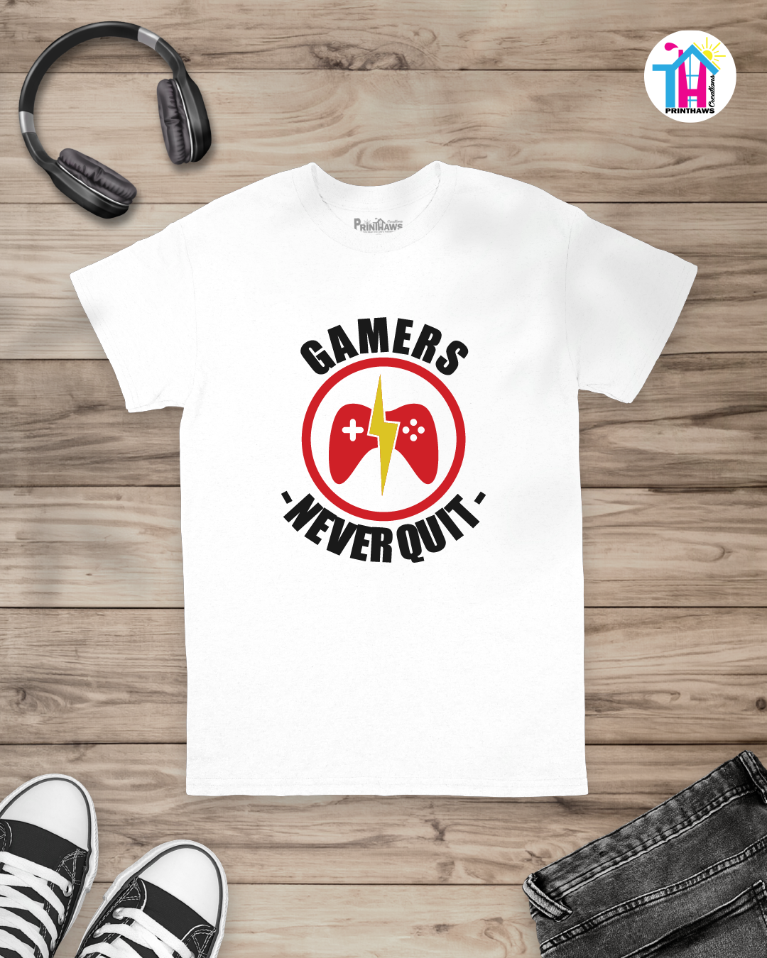 Gamers Never Quit - Jino Pro Gamer T-Shirt By Printhaws Creations