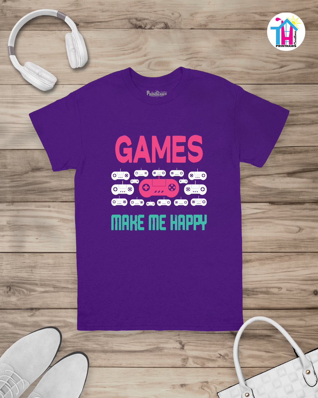 Games Make Me Happy - Jeri Kid Gamer T-Shirt By Printhaws Creations