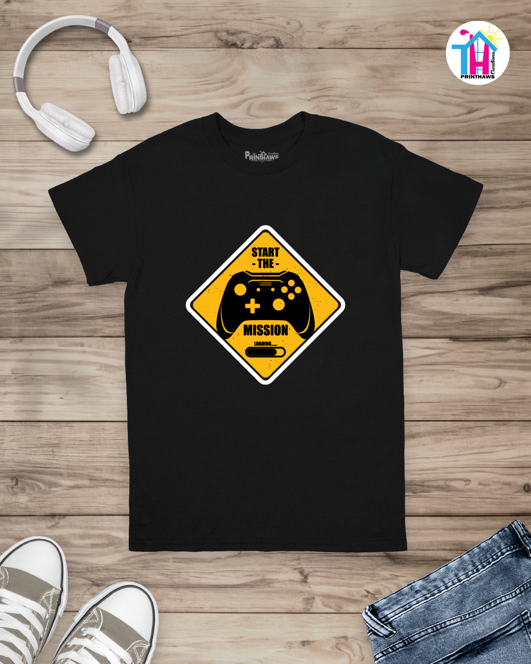 Start The Mission - Jino Pro Gamer T-Shirt By Printhaws Creations