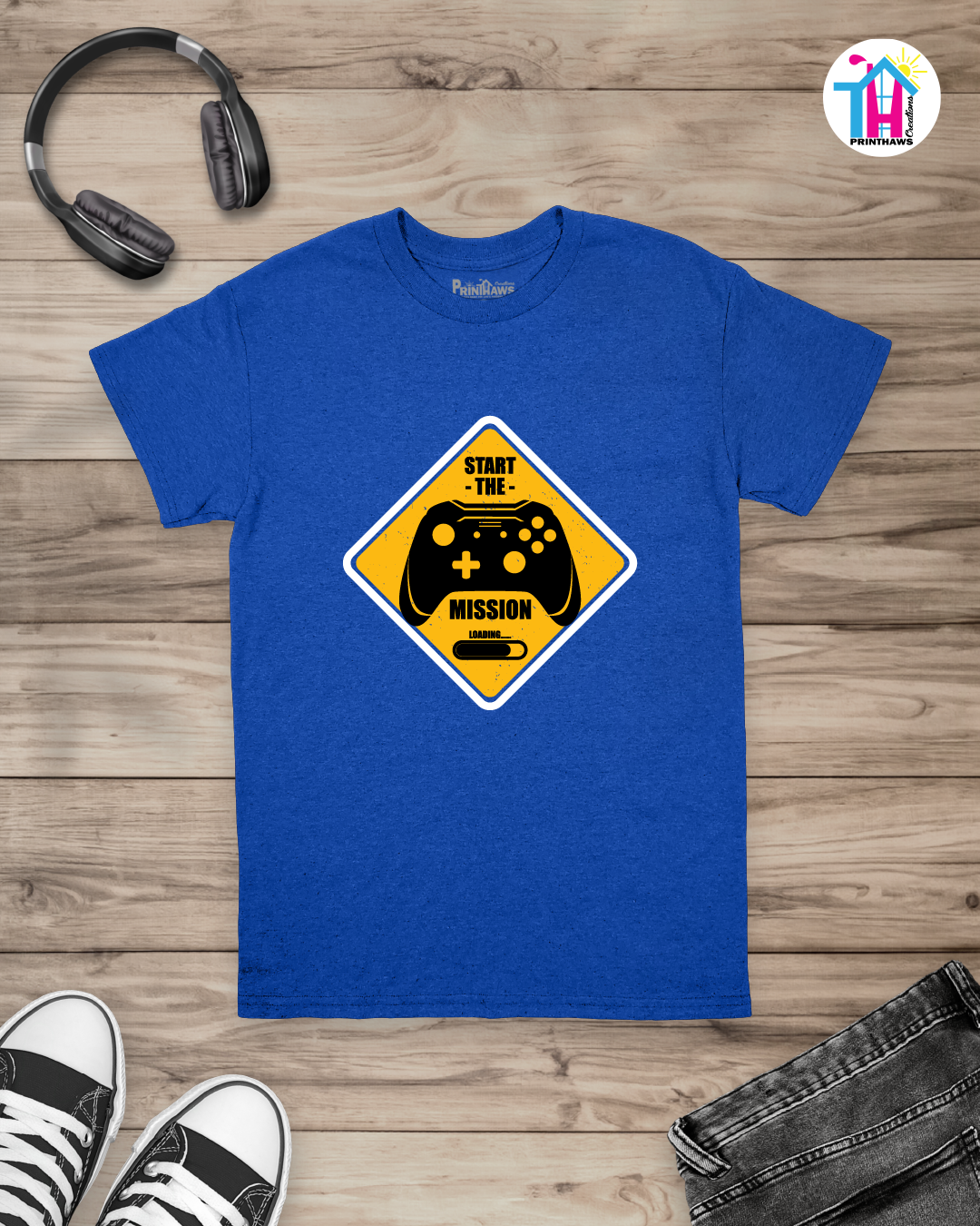 Start The Mission - Jino Pro Gamer T-Shirt By Printhaws Creations