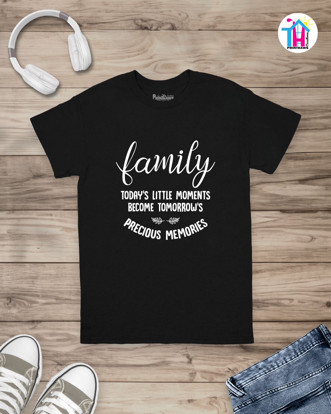 Today's Little Moments - Family T-Shirt By Printhaws Creations