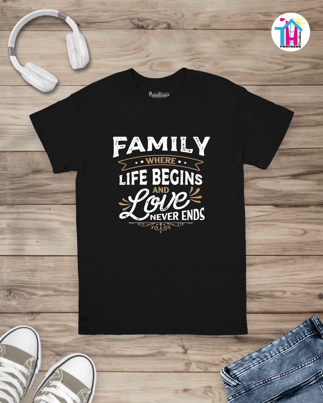 Where Life Begins - Family T-Shirt By Printhaws Creations