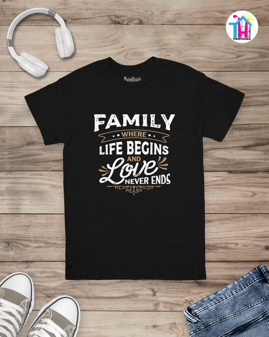 Where Life Begins - Family T-Shirt By Printhaws Creations