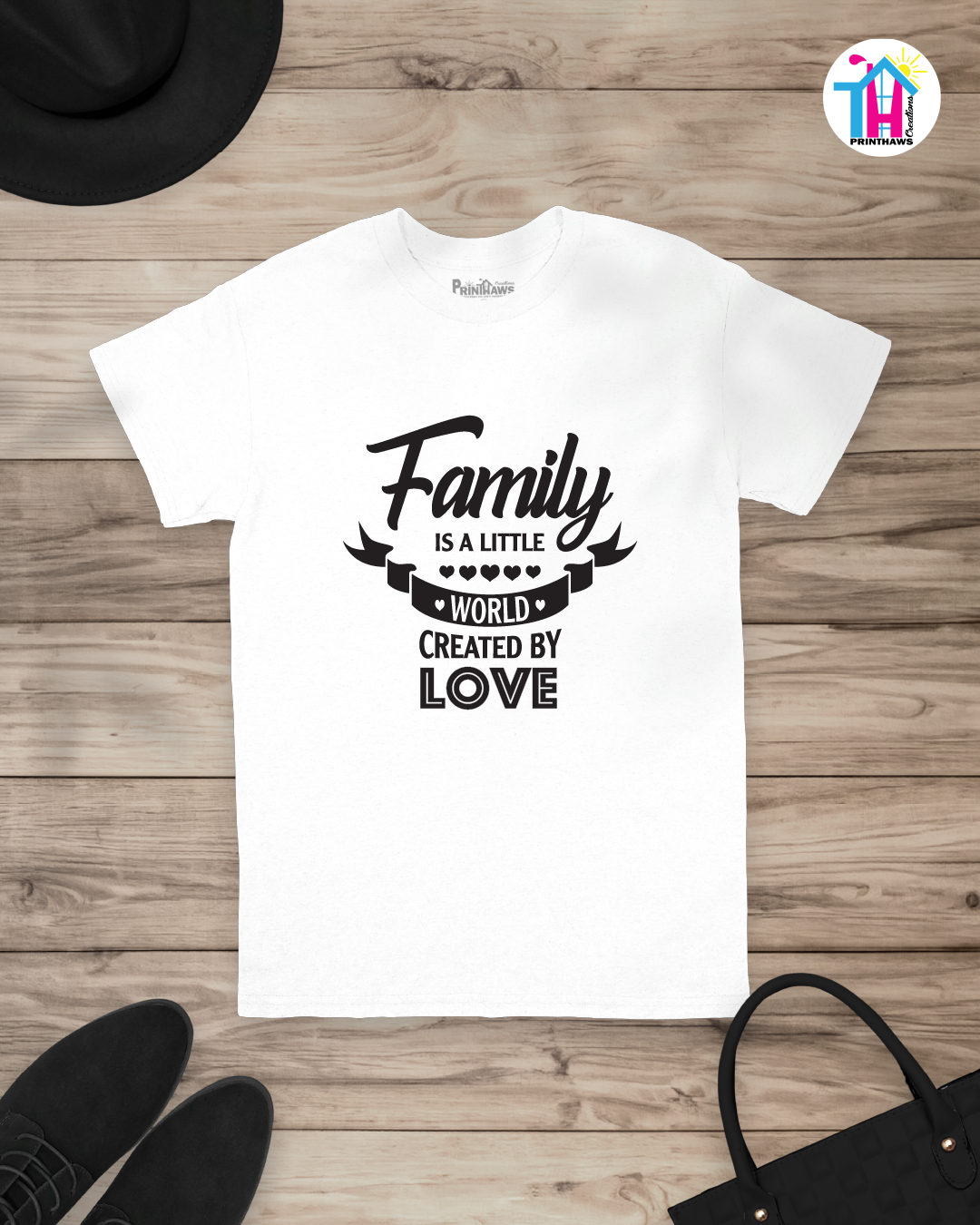 A Little World - Family T-Shirt By Printhaws Creations