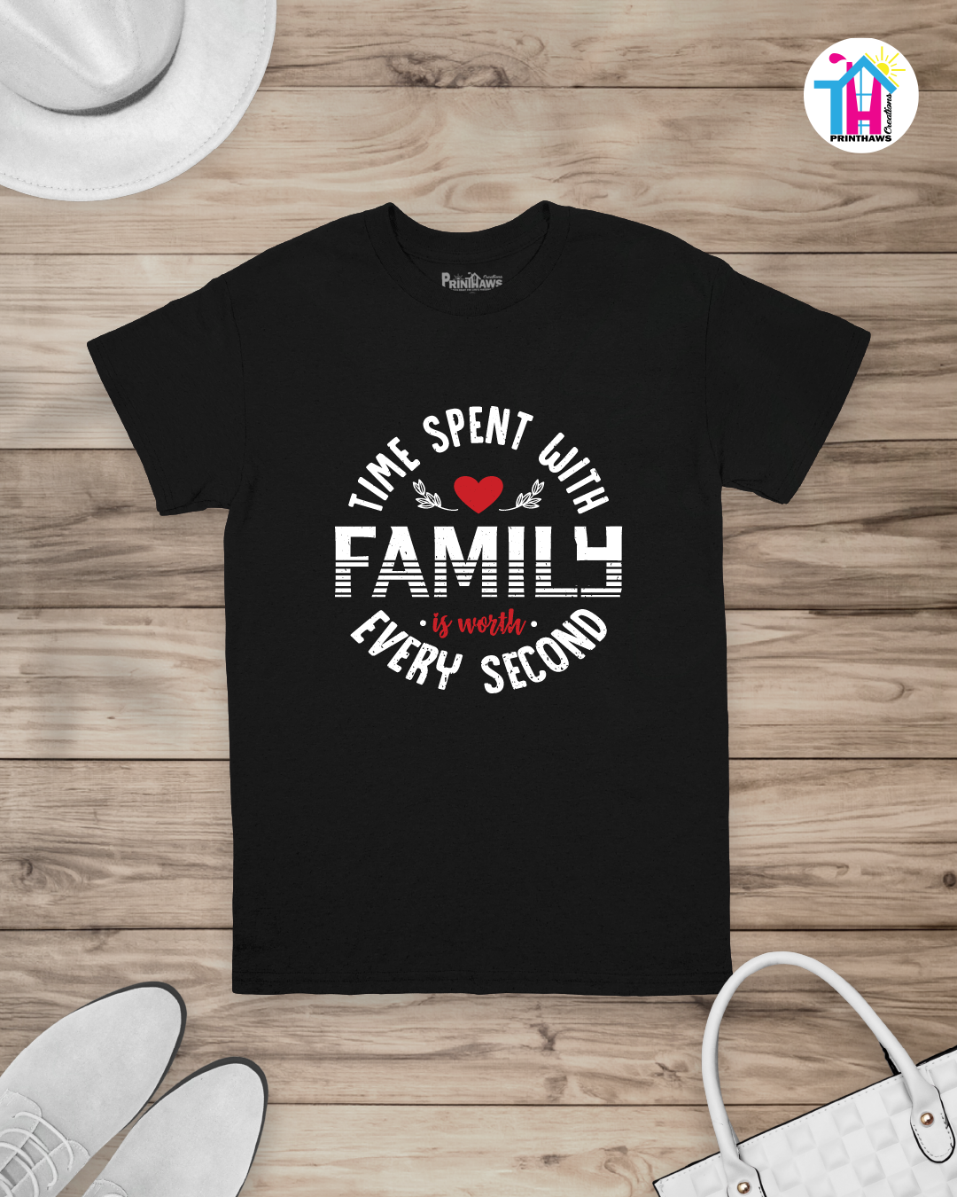 Time Spent With Family T-Shirt By Printhaws Creations