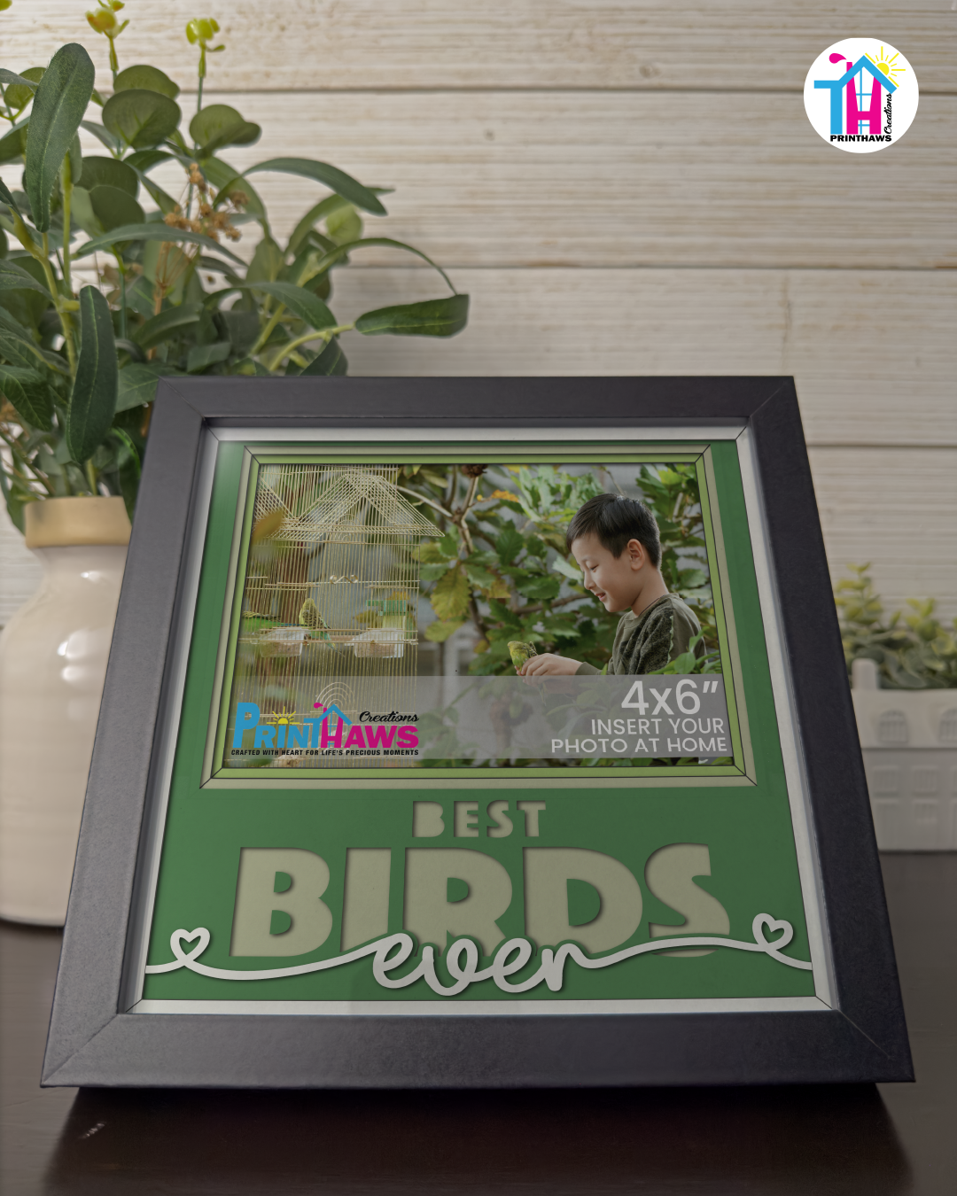 Best Birds Ever - Crafted Memoirs Photo Frame By Printhaws Creations, Matte Black Frame, In A Refined Range Of Colors, 8x8 Frame Holds (4R) Photo - For Your Pets