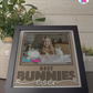Best Bunnies Ever - Crafted Memoirs Photo Frame By Printhaws Creations, Reclined View Of Matte Black Frame In Boulder Brown, Sunbeam Bliss Theme (Light, Radiant), 8x8 Frame Holds (4R) Photo -  For Your Pets
