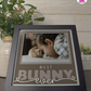Best Bunny Ever - Crafted Memoirs Photo Frame By Printhaws Creations, Reclined View Of Matte Black Frame In Boulder Brown, Midnight Joy Theme (Dark, Radiant), 8x8 Frame Holds (4R) Photo -  For Your Pets