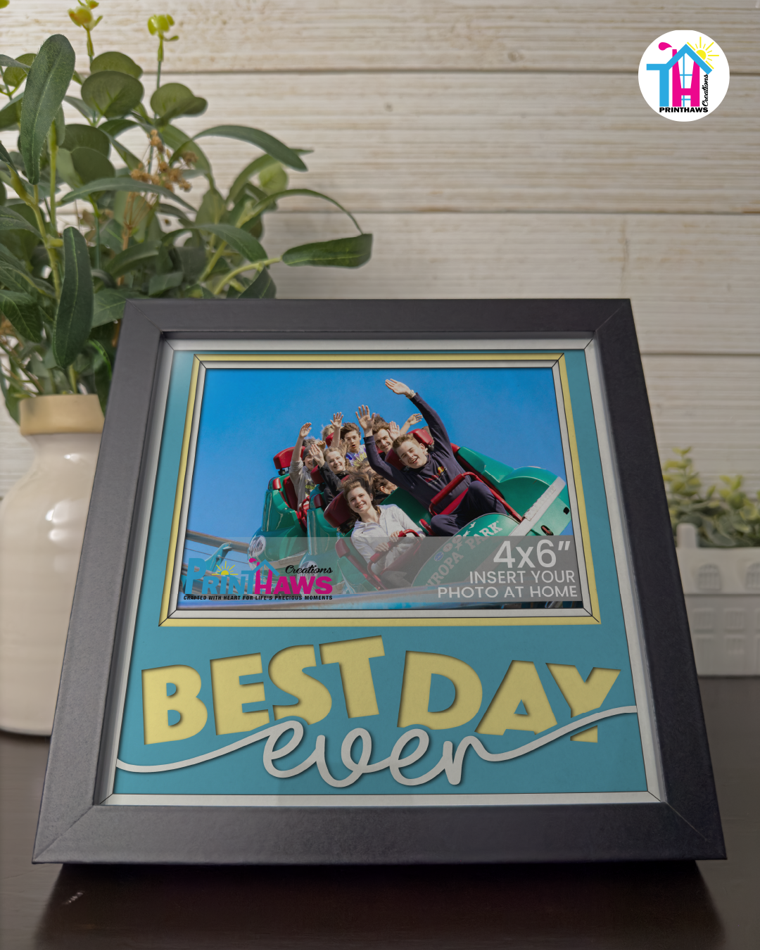 Best Day Ever - Crafted Memoirs Photo Frame By Printhaws Creations, Matte Black Frame In Sapphire Blue, Twilight Serenade Theme (Colorplay, Dynamic), 8x8 Frame Holds (4R) Photo - For Summer Days