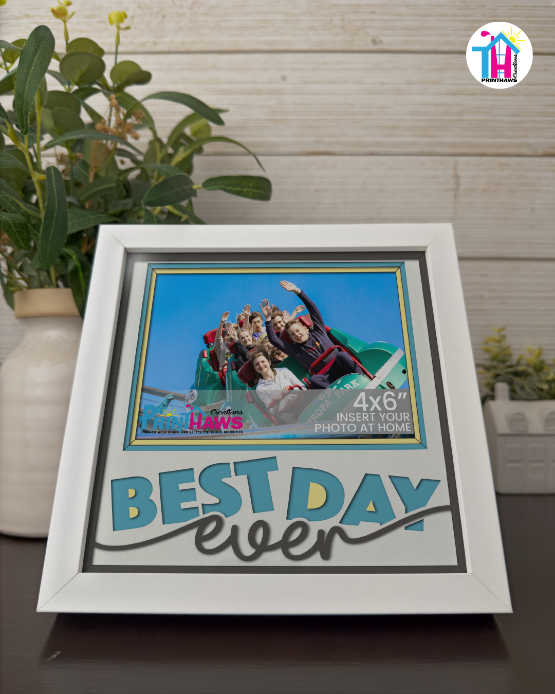 Best Day Ever - Crafted Memoirs Photo Frame By Printhaws Creations, Matte White Frame In Sapphire Blue, Twilight Serenade Theme (Colorplay, Dynamic), 8x8 Frame Holds (4R) Photo - For Summer Days