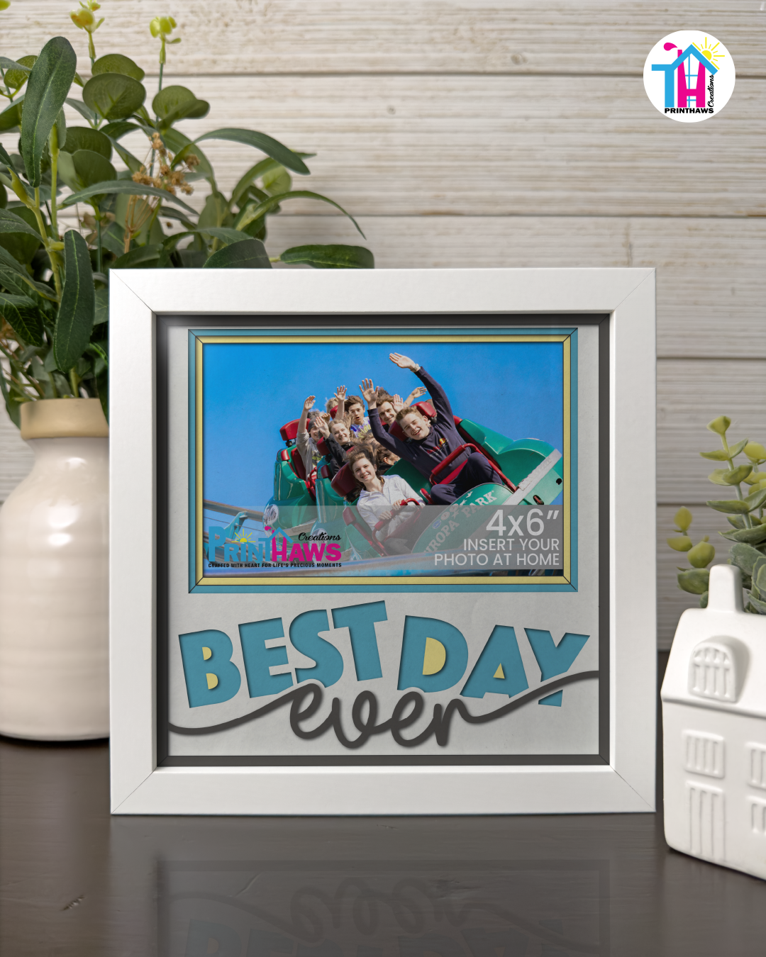 Best Day Ever - Crafted Memoirs Photo Frame By Printhaws Creations, Matte White Frame In Sapphire Blue, Twilight Serenade Theme (Colorplay, Dynamic), 8x8 Frame Holds (4R) Photo - For Summer Days
