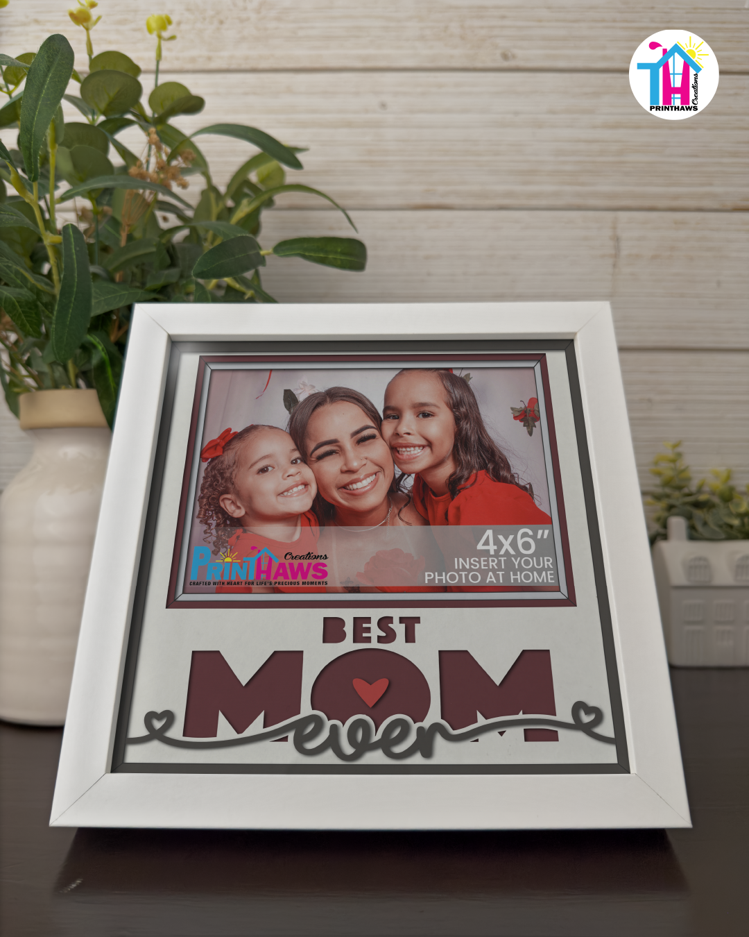 Best Mom Ever - Crafted Memoirs Photo Frame By Printhaws Creations, Matte White Frame, In A Refined Range Of Colors, 8x8 Frame Holds (4R) Photo - For Mom
