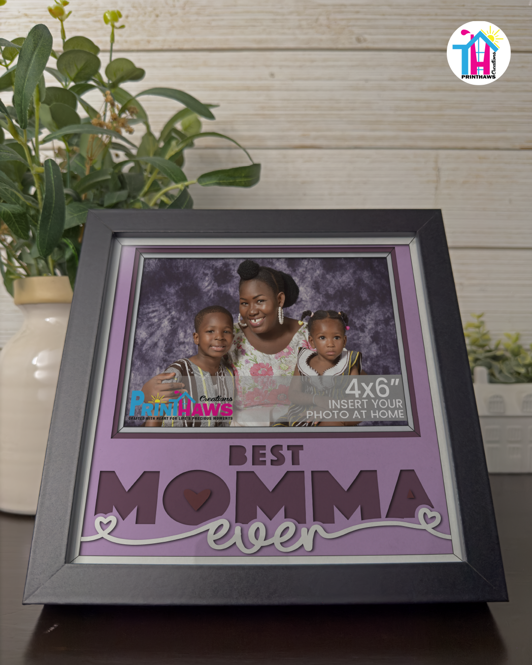 Best Momma Ever - Crafted Memoirs Photo Frame By Printhaws Creations, Matte Black Frame, In A Refined Range Of Colors, 8x8 Frame Holds (4R) Photo - For Mom