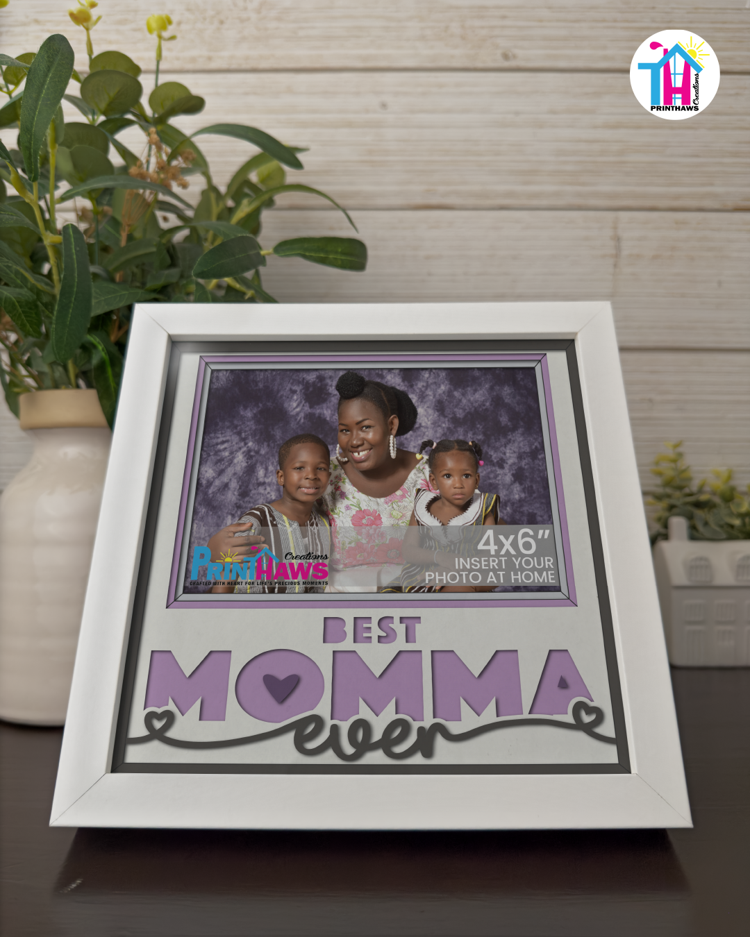 Best Momma Ever - Crafted Memoirs Photo Frame By Printhaws Creations, Matte White Frame, In A Refined Range Of Colors, 8x8 Frame Holds (4R) Photo - For Mom