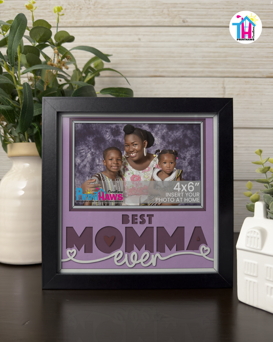 Best Momma Ever - Crafted Memoirs Photo Frame By Printhaws Creations, Matte Black Frame, In A Refined Range Of Colors, 8x8 Frame Holds (4R) Photo - For Mom