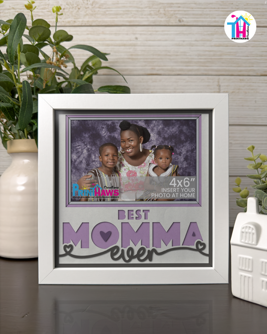 Best Momma Ever - Crafted Memoirs Photo Frame By Printhaws Creations, Matte White Frame, In A Refined Range Of Colors, 8x8 Frame Holds (4R) Photo - For Mom